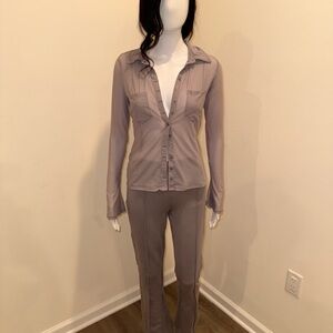 Oh Polly Button-Up Shirt and Pants Set